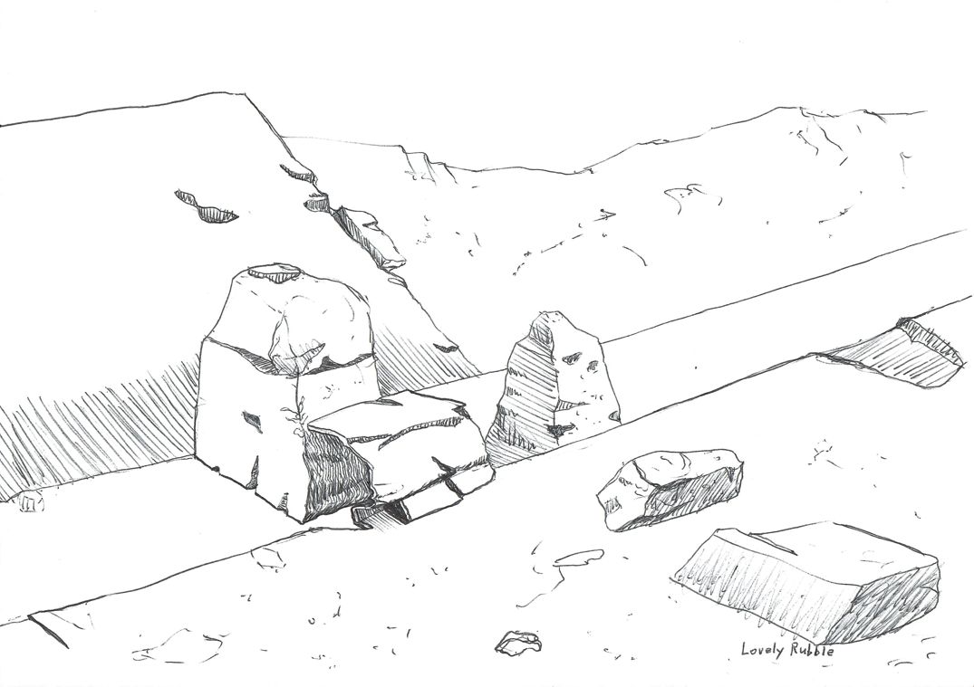 An odd rocky landscape.